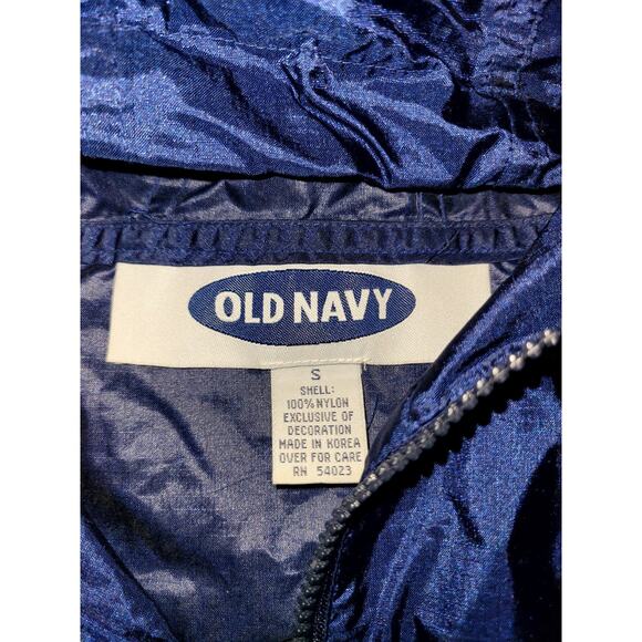 Vintage Old Navy Spell Out Anorak Style Jacket Men’s S Nylon Windbreaker Hooded - Picture 5 of 16
